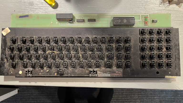 ADDS Regent 25 Cherry Capacitive Keyboard Top view of board, keycaps removed