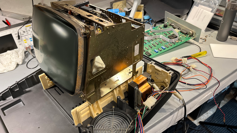 ADDS Regent 25 CRT right showing transformer exposed