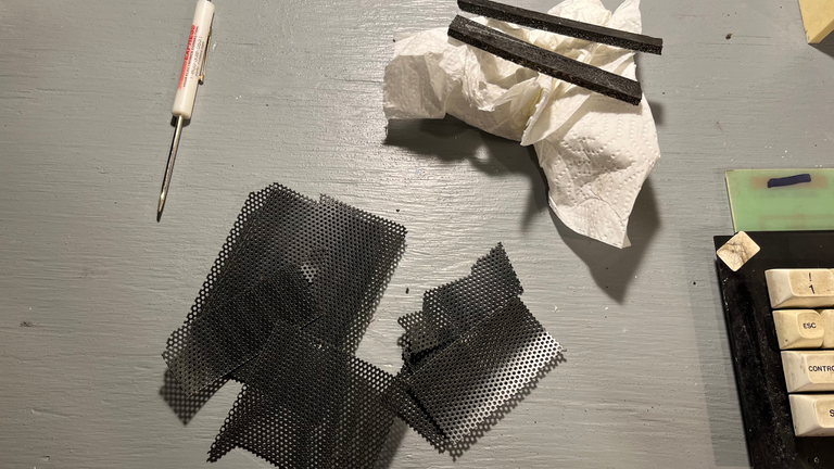 ADDS Regent 25 keyboard tape from possible previous repair and top vent grile - disintigrated